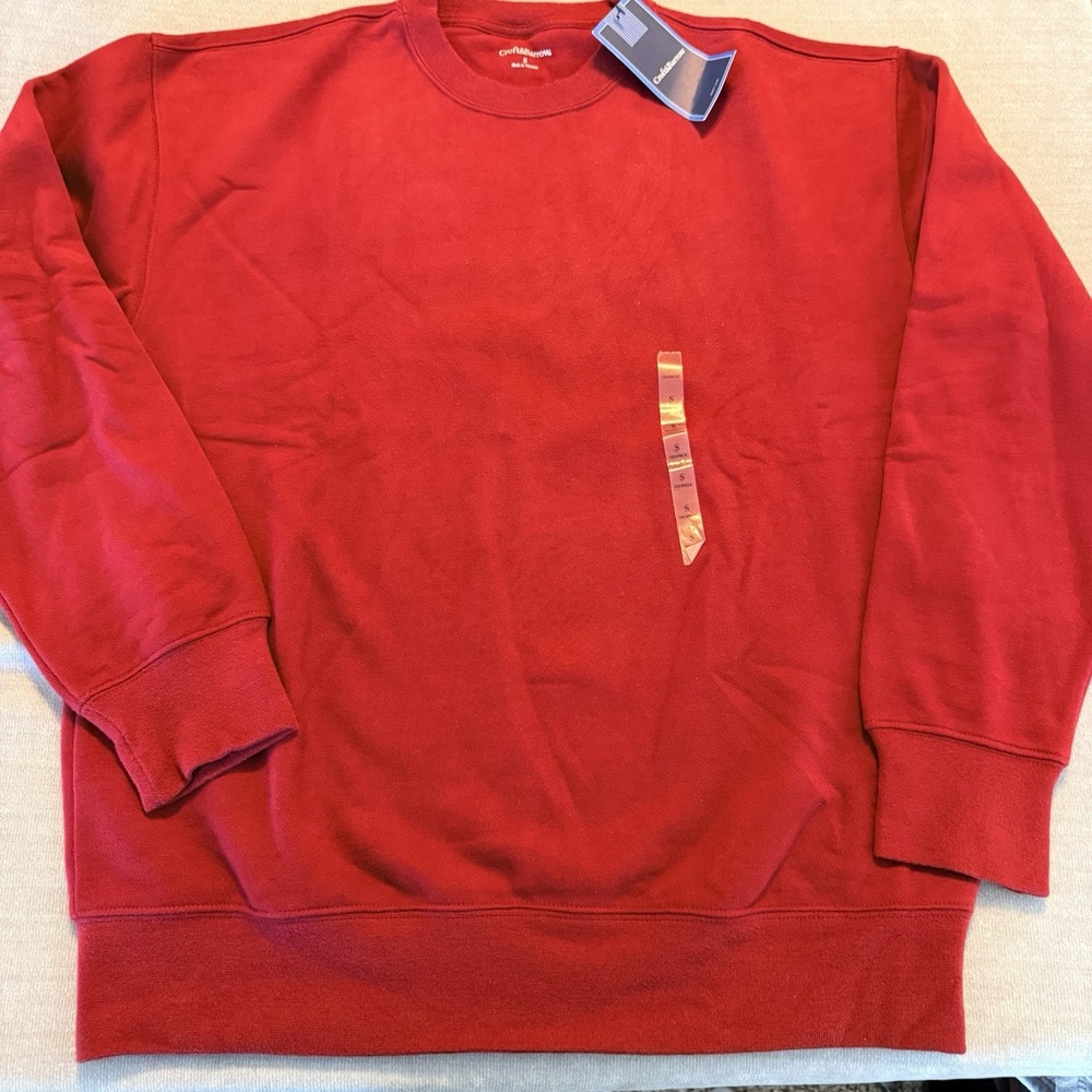 Croft & Barrow Womens Small Red Crewneck Sweatshirt NWT Pullover Fleece